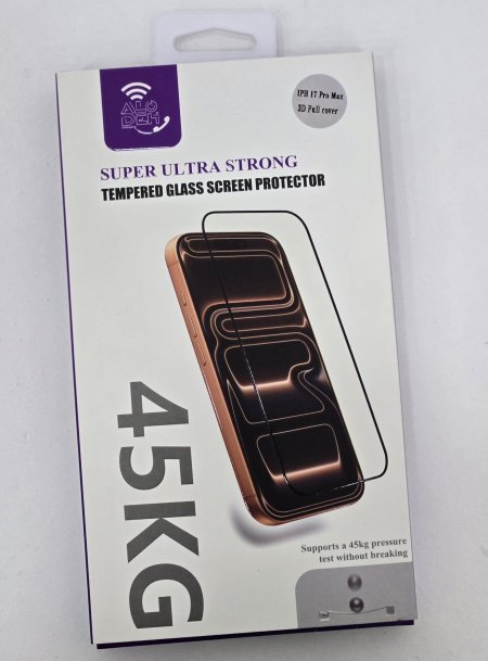 45KG للآيفون 17 برو ماكس (Tempered Glass Screen Protector)